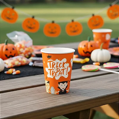 Copo de Papel Halloween 270ml Trick or Treat - 10 Unidades