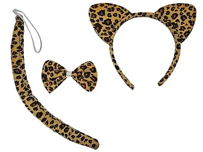 Kit Adereço Oncinha Infantil – Gravata, Tiara e Rabinho