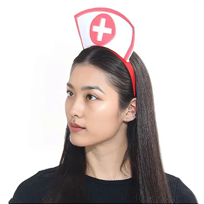 Tiara Enfermeira com Cruz Vermelha – Acessório para Fantasia