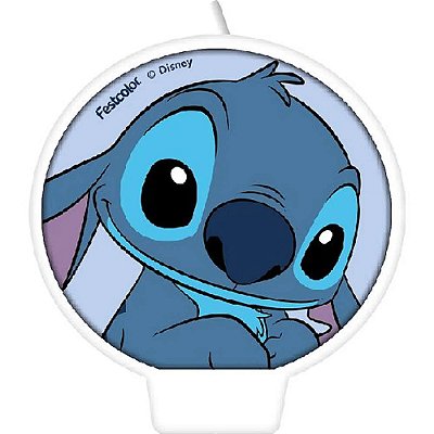 Vela Plana Temática Adesivada Festa Stitch - Pavio Mágico