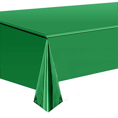 Toalha De Mesa Metalizada Verde 137 x 183 cm