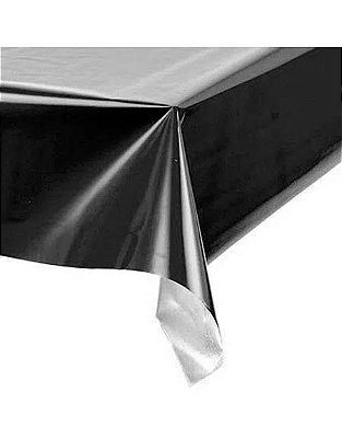 Toalha De Mesa Metalizada Preta 137 x 183 cm