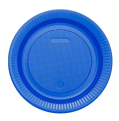 Prato Plástico Biodegradável Azul Royal 15cm - 10 unidades