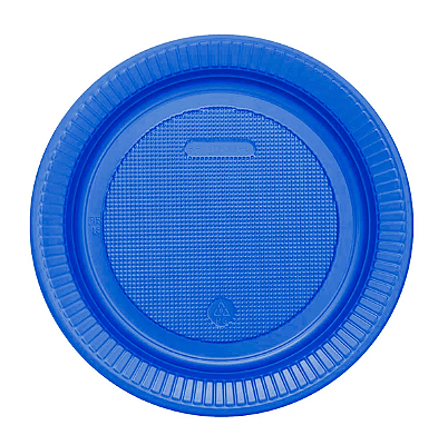 Prato Plástico Biodegradável Azul Royal 15cm - 10 Unidades