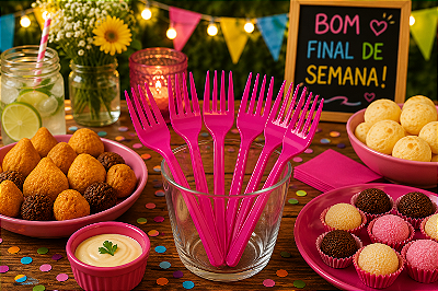 Garfo de Sobremesa Pink- 50 Unidades