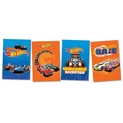 Quadros Decorativos Hot Wheels - 4 unidades