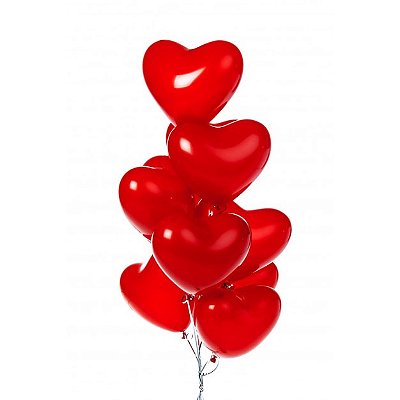 Balão Bexiga Coração Vermelho Látex - 6 Polegadas (15cm) - 50 Unidades