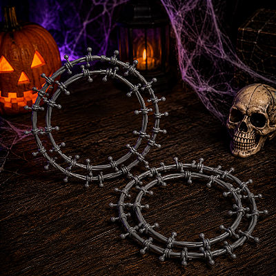 Arame Farpado Plástico Enfeite Decoração Halloween 83cm (Cada) - 2 Unidades