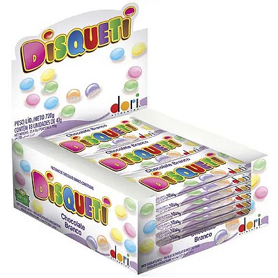 Display de Disqueti de Chocolate Branco 960g com 16 pacotinhos de 60g - Dori