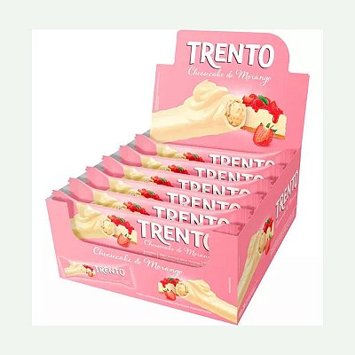 Trento Morango Cobertura Chocolate - Caixa 512g - 16 Unidades