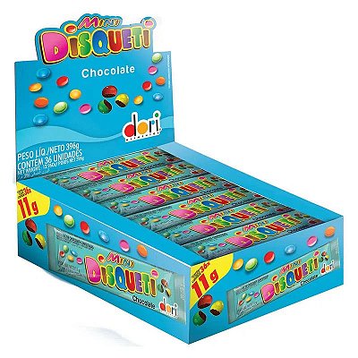 Confeito Chocolate Disqueti Mini 11g - 36 unidades - Dori