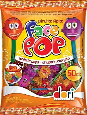 Pirulito Facepop Apito 450g - Dori