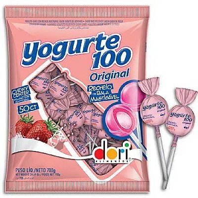 Pirulitos Yogurte100 com Recheio Mastigável 525g - Dori