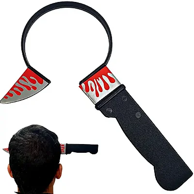 Tiara Faca Ensanguentada na Cabeça – 35cm | Acessório Aterrorizante para Halloween