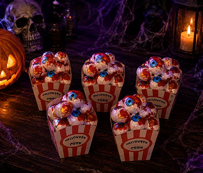 Pipoca Decorativa com Olhos Halloween 15cm - 1 Unidade