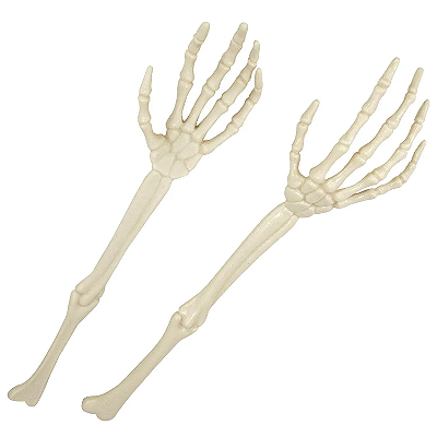 Mãos de Esqueleto Halloween - 2 un