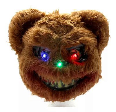Máscara De Pelúcia Led Urso Terror Halloween