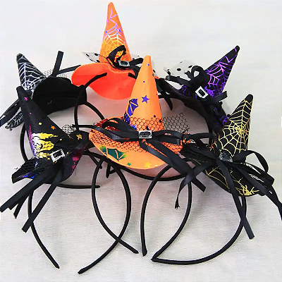 Tiara Com Chapeuzinho De Bruxa Festa Halloween - 1 Unidade