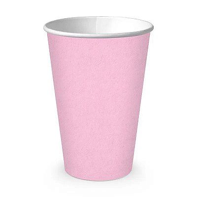 Copo de Papel Liso Rosa 250ml - 10 Unidades