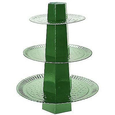 Baleiro de Papelão Laminado Verde 3 andares - 35cm