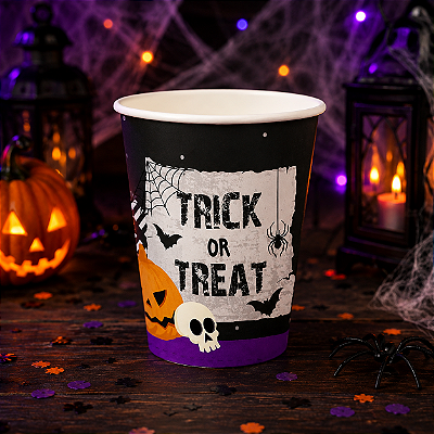 Copo de Papel Halloween 240ml - Scary Night - 8 Unidades