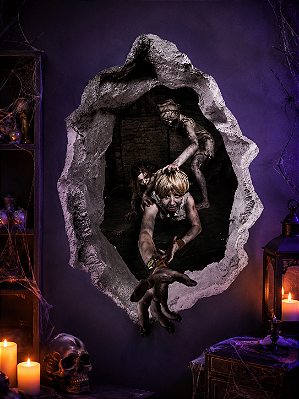 Adesivo Decorativo Poster do Terror Assustador Decoração De Halloween - 60x45cm