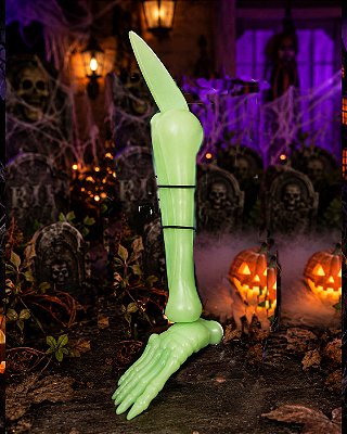 Pé Estaca do Terror de Plástico para Jardim Halloween - 38x13 cm