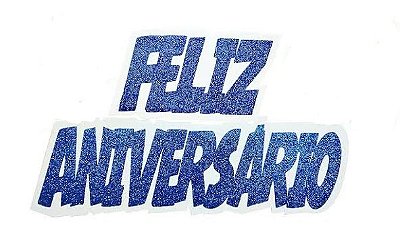 Faixa Feliz Aniversário Eva Cor Azul - 88 x 15cm