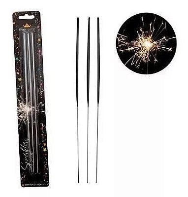 Vela Sparkler Estrelar Faisca 25cm - 3 Unidades