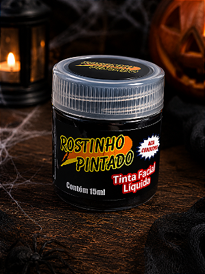 Tinta Facial Líquida 15ml - Preto