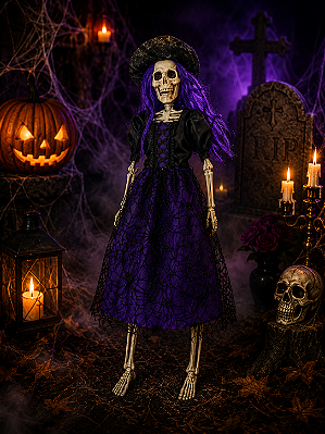 Bruxa Cadáver Esqueleto Realista Halloween - 40 cm