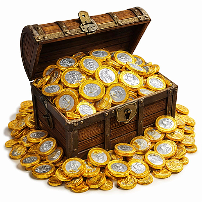 Moedas Chocolate 1 Real - Pacote de 150 gramas Aprox. (42Un.)