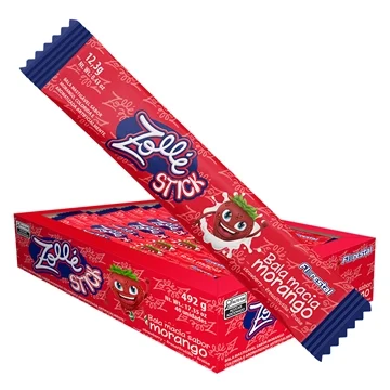 Bala Mastigável Zollé Stick Morango 492g – Florestal (Embalagem com 40 Unidades)