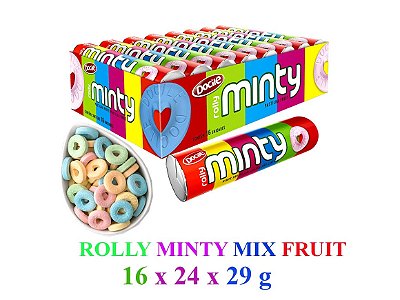 Pastilha Rolly Minty Frutas c/16