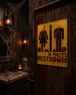 Adesivo de Banheiro Halloween Restroom in Piece - 43x30cm