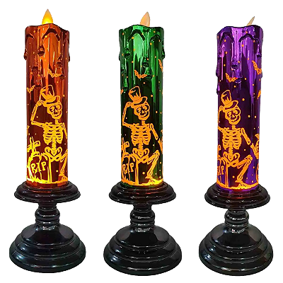 Vela Led Candelabro Halloween 22cm - 1 Unidade