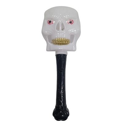 Bastão Caveira Luminoso Piscando LED Halloween - 24cm x 9cm