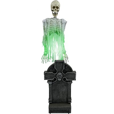 Esqueleto no Túmulo com Luz e Som Halloween - 170cm