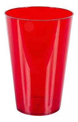 Copo Acrílico Descartável Vermelho 300ml - 10 unidades