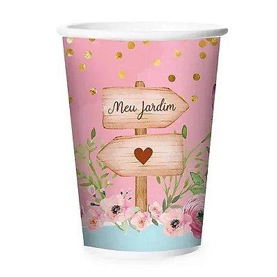 Copo de Papel Festa Jardim Encantado 180ml - 8 unidades