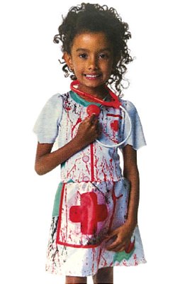 Fantasia Halloween Menina Enfermeira Zumbi Vestido Infantil - 7 Artes BrinQ  Fantasias