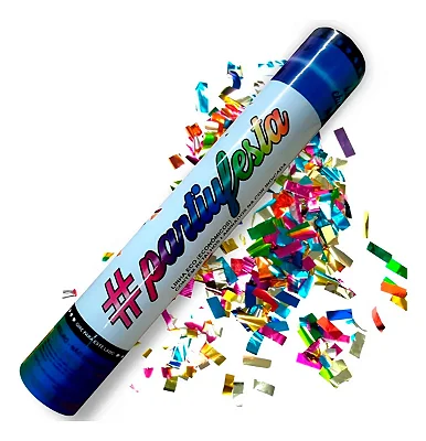 Lança Confetes de Papel Metalizado Colorido 30cm