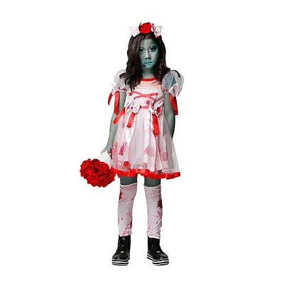 Fantasia Vestido Enfermeira Zumbi Menina Halloween Infantil