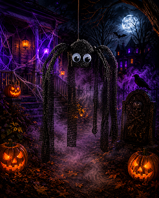 Aranha com Som e Movimento Halloween - 35 cm