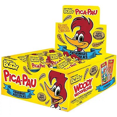 Chiclete Tutti Frutti Pica-Pau Com Figurinhas - 100 Un