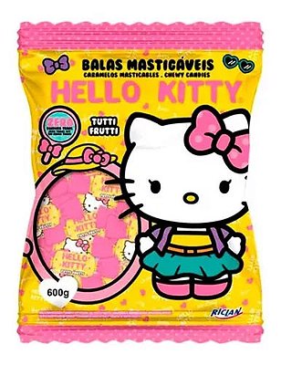 Bala Mastigável TuttiFrutti Hello Kitty 600g - Aprox. 120 Unidades