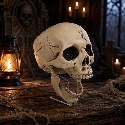 Crânio Decorativo Articulado Halloween - 20cm