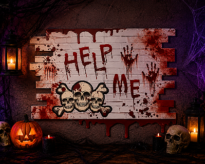 Painel Cartonado 2 Lãminas Help Halloween - 100x130cm