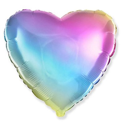 Balão Metalizado Coração Gradient - 50 centímetros
