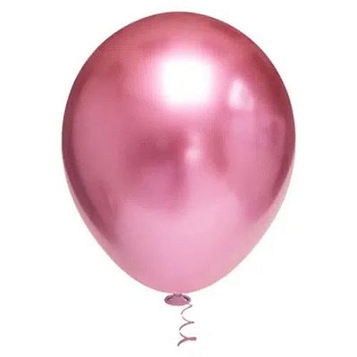 Balão Platinado Cromado Rosa 5 polegadas - 25 unidades
